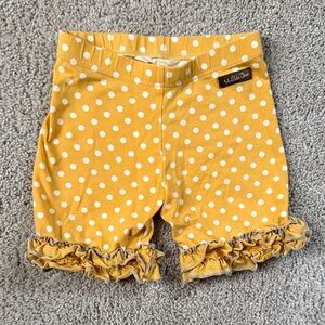 Matilda Jane Mustard Polka Dot Ruffle Shorts